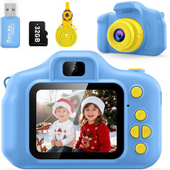 Caméra Enfants HD Cadeau Noël Anniversaire 3-9 Ans Bleu