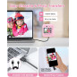 Kids Instant Print Camera 48MP Selfie Digital Toy with 32GB Card & Print Paper for Ages 4-9 - Pink