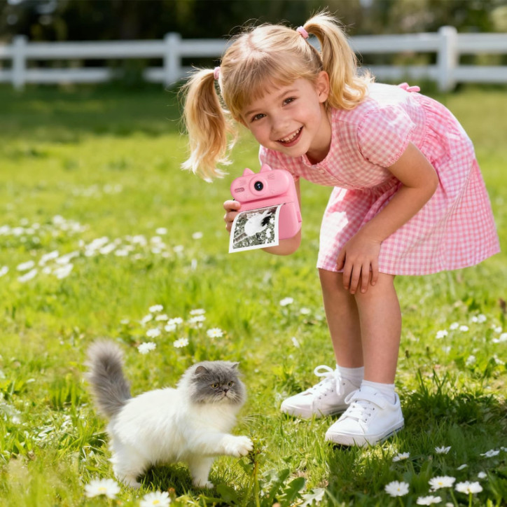 Gleeglee Kids Instant Print Camera 1080P - Pink Cat Toy for Ages 3-10, Perfect Christmas Birthday Gift Gleeglee Kids Instant Print Camera 1080P - Pink Cat Toy for Ages 3-10, Perfect Christmas Birthday Gift