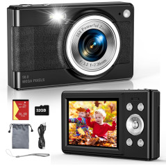 Appareil Photo Numérique Enfants 56MP 1080P Zoom 16x Noir