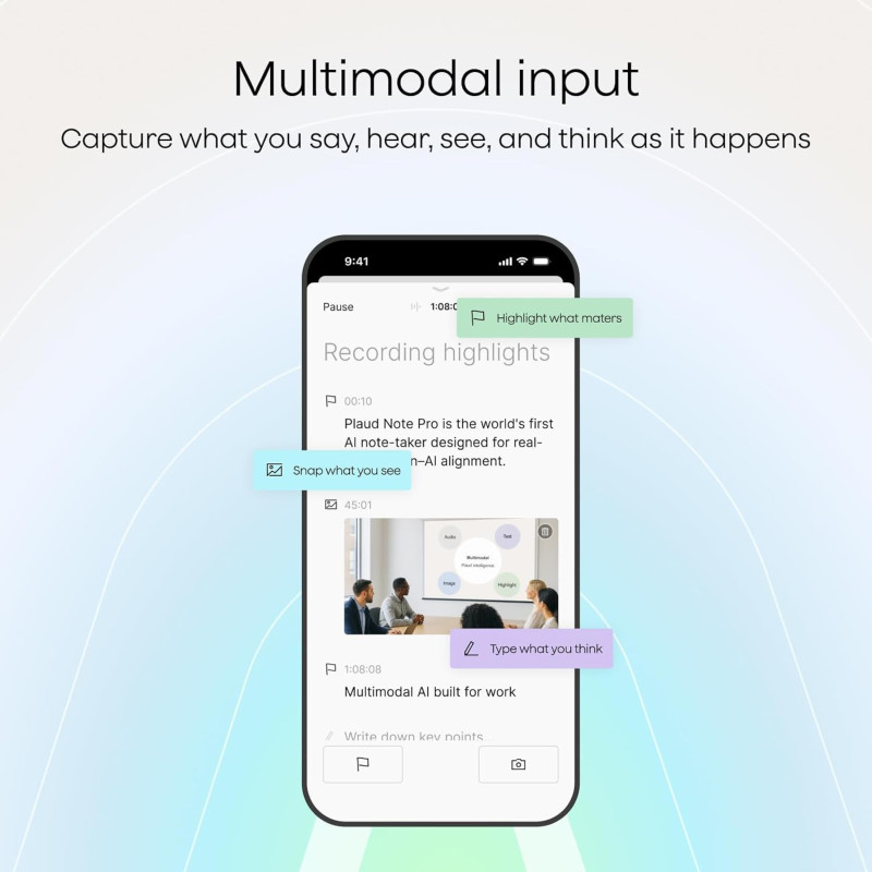 Plaud Note AI Voice Recorder - 112 Lang, 64GB, Transcribe & Summarize