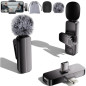 Pack de 2 Micros Lavalier Sans Fil pour iPhone & Android, Clip Dual, Réduction Bruit, 6H, Noir Pack de 2 Micros Lavalier Sans Fil pour iPhone & Android, Clip Dual, Réduction Bruit, 6H, Noir