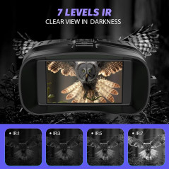 Jumelles Vision Nocturne 4K avec Écran HD 3, Batterie 5000mAh, Carte 32GB, Noir - Camping & Sécurité