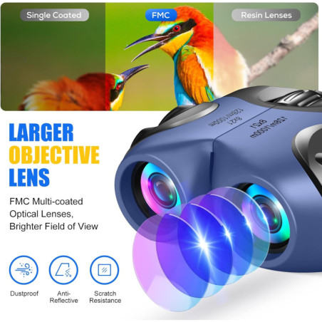 LET'S GO! Kids' Compact High-Resolution Shockproof Binoculars for Outdoor Adventures
