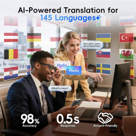 GetD AI Smart Glasses with ChatGPT, 145-Language Translation & Music