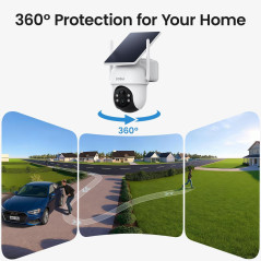 AOSU Wireless Outdoor Security Cameras 4-Pack, Solar, 2K Night Vision