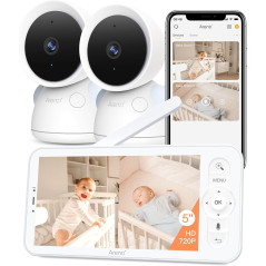 Moniteur Bébé ARENTI 2 Caméras 2K WiFi 6 avec Détection Sons