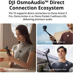 DJI Mic Mini (2 émetteurs + 1 récepteur) - Micro-cravate sans fil ultraléger, 48h, réduction bruit, vlog