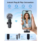 Wireless Mini Lavalier Microphones 2-Pack for iPhone, iPad, Android - Bluetooth Clip-on Lapel Mics with Noise Reduction for Reco Wireless Mini Lavalier Microphones 2-Pack for iPhone, iPad, Android - Bluetooth Clip-on Lapel Mics with Noise Reduction for Reco