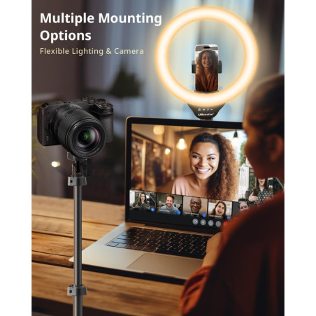 UBeesize 12 Selfie Ring Light with 62 Tripod Stand for Video, Live Streaming, Compatible with Phones & Cameras