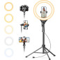 UBeesize Ring Light 12 avec Trépied 62 pour Vidéo, Live Streaming, Compatible Téléphones & Caméras UBeesize Ring Light 12 avec Trépied 62 pour Vidéo, Live Streaming, Compatible Téléphones & Caméras