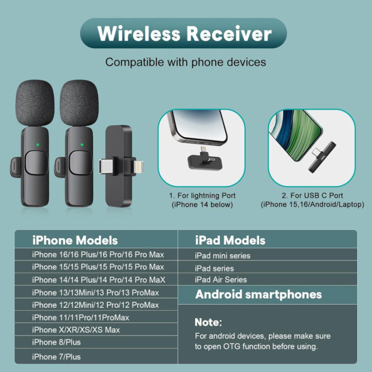 MAYBESTA Wireless Bluetooth Lavalier Microphone for iPhone & Android - Clip-on Mini Mic for YouTube & Podcast MAYBESTA Wireless Bluetooth Lavalier Microphone for iPhone & Android - Clip-on Mini Mic for YouTube & Podcast