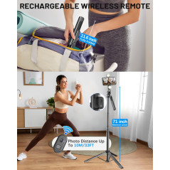 Vlogging Kit for iPhone/Android | 71 Tripod, Light, Remote & Mic