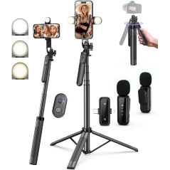 Vlogging Kit for iPhone/Android | 71 Tripod, Light, Remote & Mic