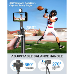 Kit Vlogging iPhone/Android 71 Selfie Stick Pro avec Lumière