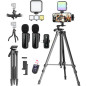 Vlogging Kit for iPhone/Android with Wireless Mic, Tripods, RGB Fill Light – YouTube & TikTok Starter Pack Vlogging Kit for iPhone/Android with Wireless Mic, Tripods, RGB Fill Light – YouTube & TikTok Starter Pack