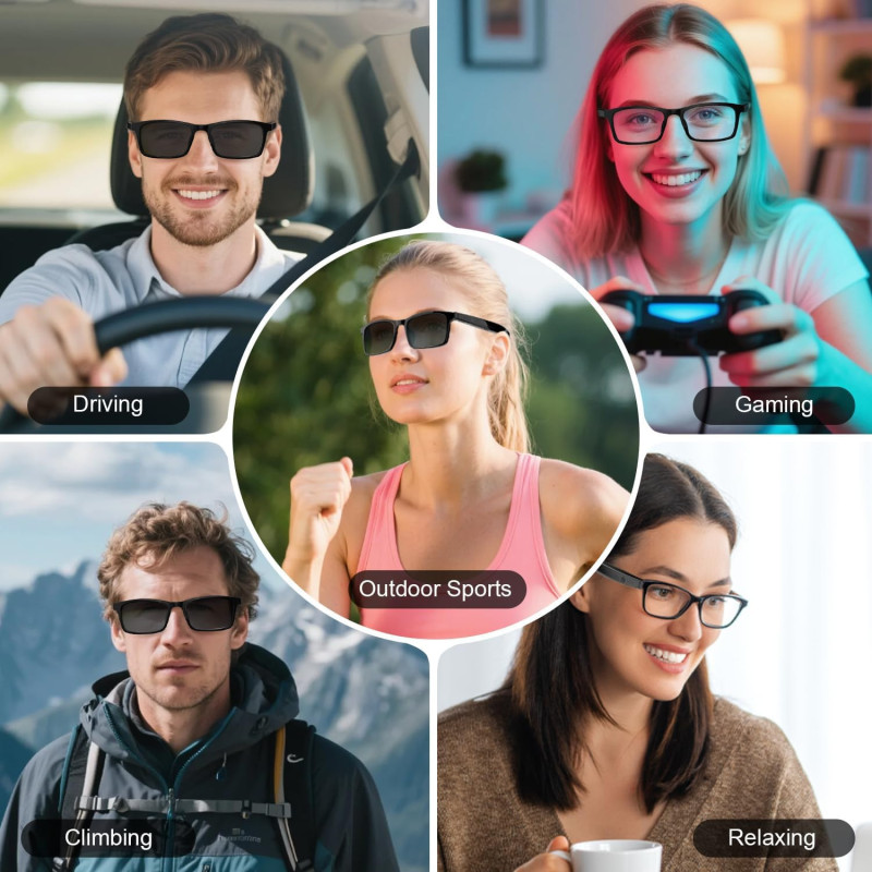 Smart Waterproof Bluetooth Glasses for Men & Women with Polarized Lenses