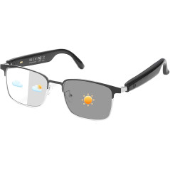 Lunettes Bluetooth Intelligentes Argentées, Audio Couleur, Micro, Appels Mains Libres, Sport & Conduite