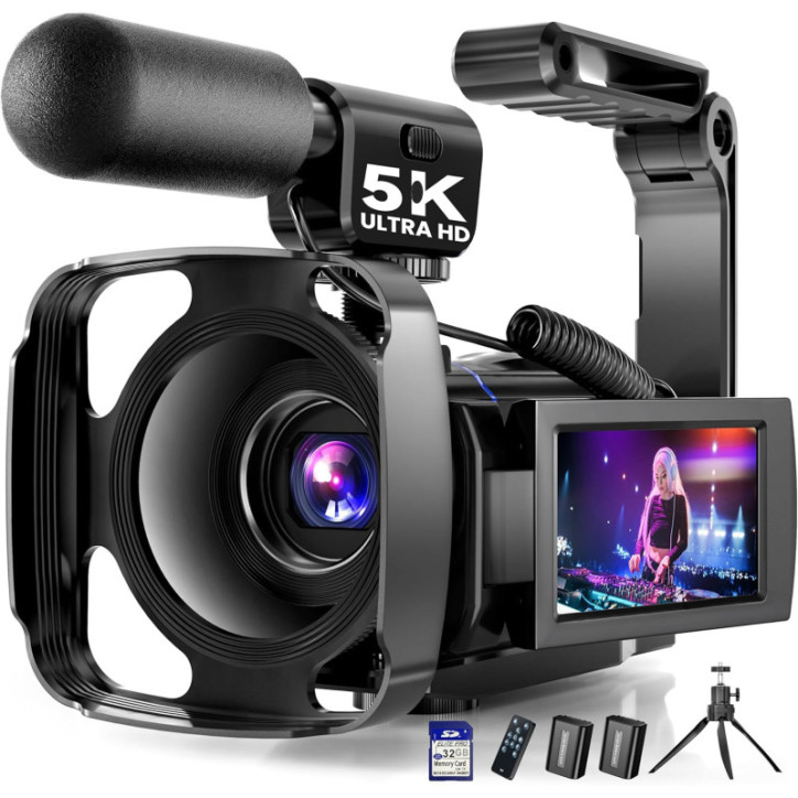 5K UHD 64MP Vlogging Camera with 3 270° Touch Screen, IR Night Vision, 16X Zoom, WiFi, 32GB Card & Accessories 5K UHD 64MP Vlogging Camera with 3 270° Touch Screen, IR Night Vision, 16X Zoom, WiFi, 32GB Card & Accessories