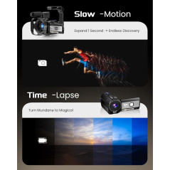 5K UHD Vlogging Camera 64MP with Night Vision, 16X Zoom & WiFi