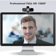 Gohero Full HD 1080P Webcam with Noise Cancellation & Privacy Cover