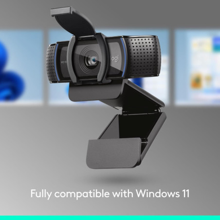Webcam Logitech C920e HD 1080p avec micro, certifiée Zoom, compatible Microsoft Teams, conforme TAA