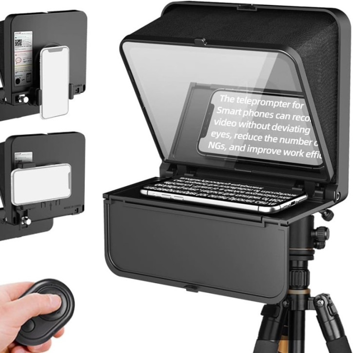 LENSGO TC7S Téléprompteur Portable pour Smartphone avec Télécommande, Compatible iPhone & Android LENSGO TC7S Téléprompteur Portable pour Smartphone avec Télécommande, Compatible iPhone & Android