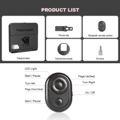 LENSGO TC7S Mini Portable Teleprompter for Phone with Remote & App