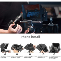AMBITFUL 7.5 Mini Teleprompter with Tripod for Smartphone & DSLR