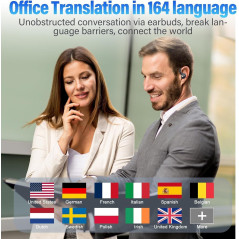 AI Translation Earbuds 3-in-1 Bluetooth 5.4, 164 Languages, 5 Modes, 48H Real-Time Translator for Travel & Business