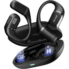 Open Ear Bluetooth Headphones 5.4 with Ergonomic Earhook, Touch Control, 40H Playtime, IPX6 Waterproof (Black)