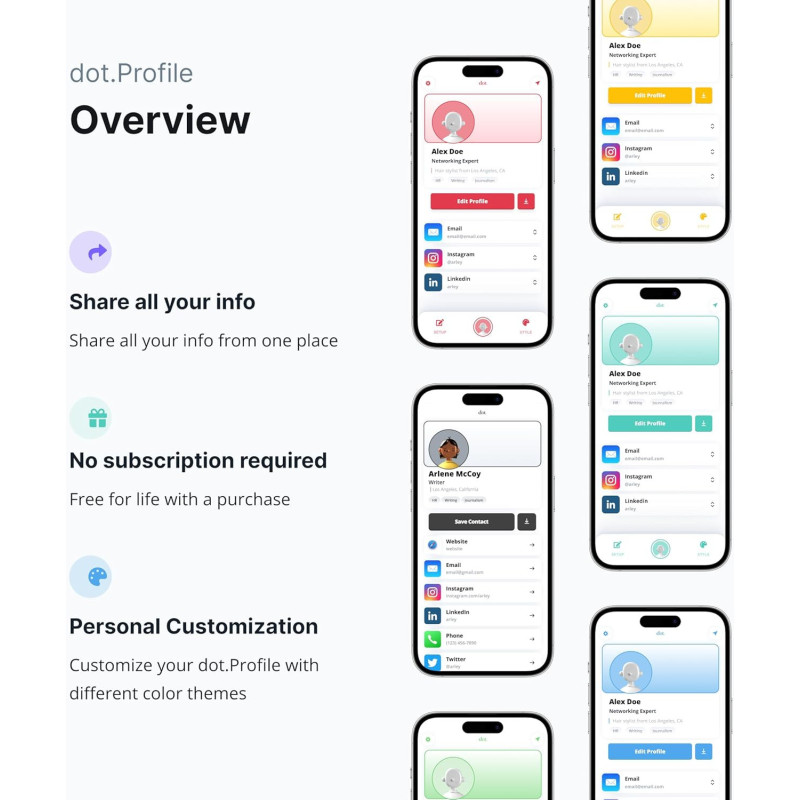Dot. Thin Digital Business Card – Tap Compatible for iPhone & Android