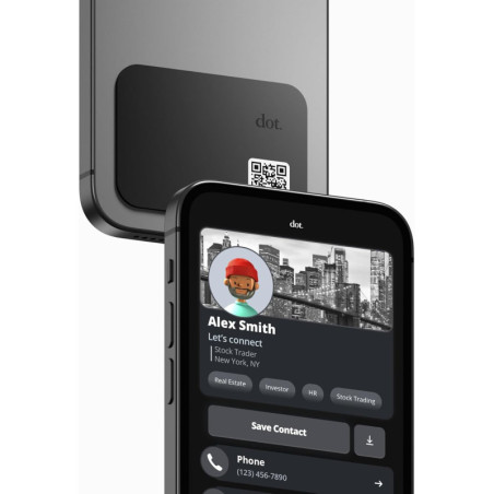 dot. Thin Digital Business Card - Tap Compatible with iPhone & Android (Black)