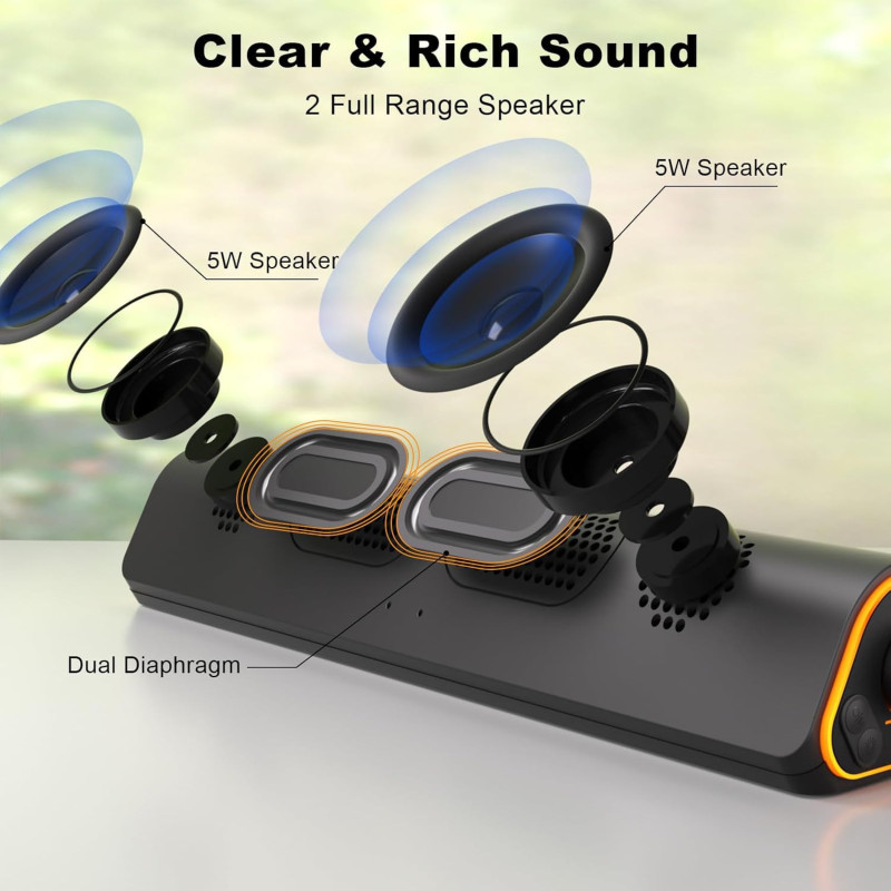 SOULION R50 Bluetooth PC Speakers with LED Lights & USB Power