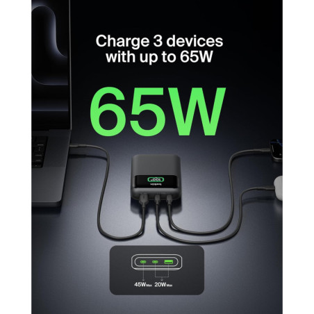 Belkin 20000mAh Portable Charger 65W USB-C & USB-A Fast Power Bank