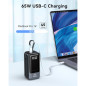 Chargeur Portable 65W Power Bank Rapide USB-C avec Câble Intégré, 4 Sorties, Compatible iPhone, iPad, MacBook, Samsung, Dell Chargeur Portable 65W Power Bank Rapide USB-C avec Câble Intégré, 4 Sorties, Compatible iPhone, iPad, MacBook, Samsung, Dell