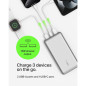 Belkin 20000mAh Portable USB-C Power Bank, 15W, 1 USB-C & 2 USB-A Ports, Includes Type-C to A Cable – Silver Belkin 20000mAh Portable USB-C Power Bank, 15W, 1 USB-C & 2 USB-A Ports, Includes Type-C to A Cable – Silver