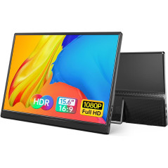 Yxk 15.6 Portable 1080P USB-C HDMI Ultra-Slim Travel Monitor with Kickstand