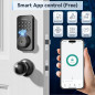 Fingerprint Keypad Deadbolt with Handle Set, Keyless Entry, App Control, Auto Lock, Matte Black Fingerprint Keypad Deadbolt with Handle Set, Keyless Entry, App Control, Auto Lock, Matte Black