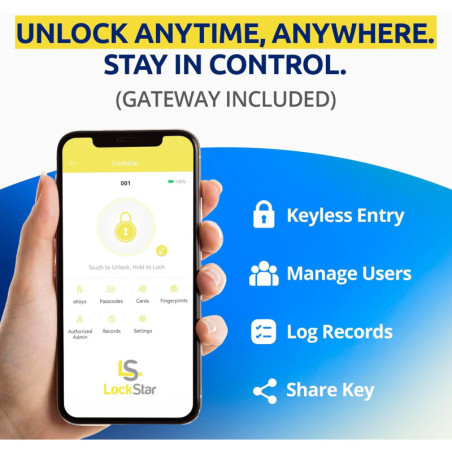 LOCKSTAR® Smart Keyless Door Lock – Fingerprint, APP, Keypad, Key