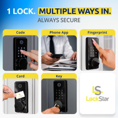 LOCKSTAR® Serrure Intelligente • Entrée Sans Clé • APP & Empreinte