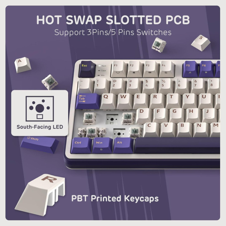 RK ROYAL KLUDGE S98 96% Wireless Mechanical Keyboard with Smart Display, Knob, Hot Swappable, BT/2.4G/USB-C RK ROYAL KLUDGE S98 96% Wireless Mechanical Keyboard with Smart Display, Knob, Hot Swappable, BT/2.4G/USB-C