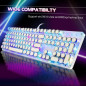 Clavier Mécanique Gaming Rétro Style Machine à Écrire RGB 104 Touches Blue Switch Blanc Clavier Mécanique Gaming Rétro Style Machine à Écrire RGB 104 Touches Blue Switch Blanc