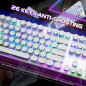 Typewriter Style Mechanical RGB Wired Gaming Keyboard with Blue Switches & Round Keycaps – White, 104 Keys