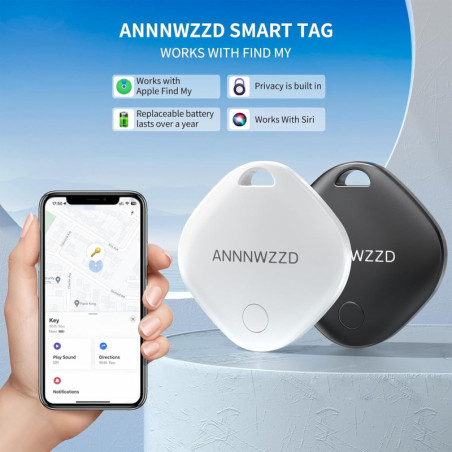 ANNNWZZD Air-Tag 4 Pack Item Finders, Apple MFi Certified, Compatible with Apple Find My App (iOS Only)