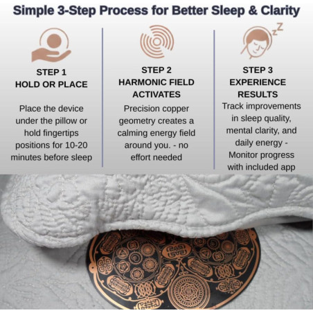 Sleep Aid Device with Tracking App – Portable, Drug-Free Relaxation & Mental Clarity Tool, 6x4.5 Copper Plate