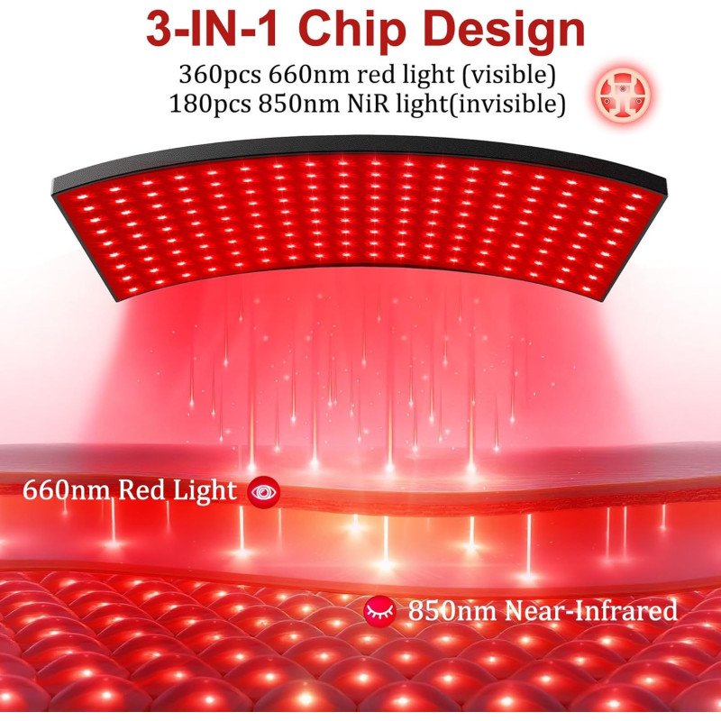 Red & Infrared Light Therapy Lamp with Adjustable Stand for Full Body