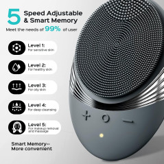 COSLUS Facial Cleansing Brush - Waterproof, Rechargeable, 5 Modes