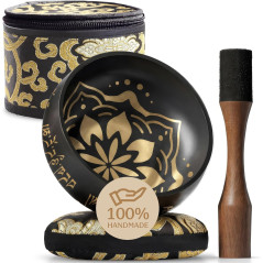 Handmade Tibetan Singing Bowl Set with Case, Mallet & Cushion – Meditation & Stress Relief