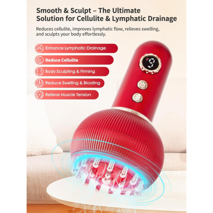 Lymphatic Drainage Massager & Anti-Cellulite Body Sculpting Tool with Microcurrent, Light, Heat & Vibration Lymphatic Drainage Massager & Anti-Cellulite Body Sculpting Tool with Microcurrent, Light, Heat & Vibration